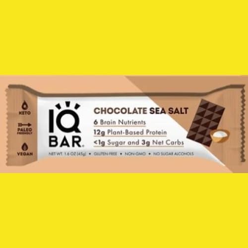 Bars IQ (GF DF SF LS K) - Chocolate Sea Salt - Snack Foods